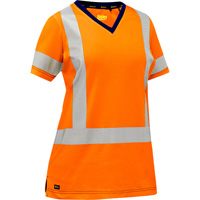 Bisley&reg; Women's X-Back Short Sleeve Shirt, Poly-Cotton, Small, High Visibility Orange Ottawa Fastener Supply