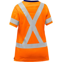 Bisley&reg; Women's X-Back Short Sleeve Shirt, Poly-Cotton, Small, High Visibility Orange Ottawa Fastener Supply