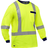 Bisley&reg; X-Back Long Sleeve Shirt, Poly-Cotton, Small, High Visibility Lime-Yellow Ottawa Fastener Supply