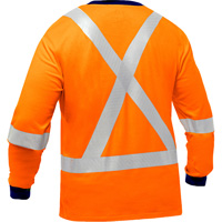 Bisley&reg; X-Back Long Sleeve Shirt, Poly-Cotton, Small, High Visibility Orange Ottawa Fastener Supply