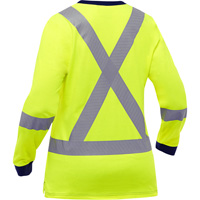Bisley&reg; Women's X-Back Long Sleeve Shirt, Poly-Cotton, Small, High Visibility Lime-Yellow Ottawa Fastener Supply