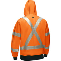 Bisley&reg; X-Back Full Zip Hooded Sweatshirt with Sherpa Lining, Small, High Visibility Orange Ottawa Fastener Supply