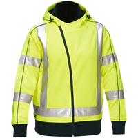 Bisley&reg; X-Back Women's Contoured Full Zip Hooded Sweatshirt with Sherpa Lining, Small, High Visibility Lime-Yellow Ottawa Fastener Supply
