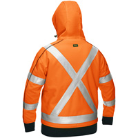 Bisley&reg; X-Back Women's Contoured Full Zip Hooded Sweatshirt with Sherpa Lining, Small, High Visibility Orange Ottawa Fastener Supply