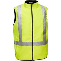 Bisley&reg; X-Back Reversible Puffer Vest, High Visibility Lime-Yellow, Small, Polyester Ottawa Fastener Supply