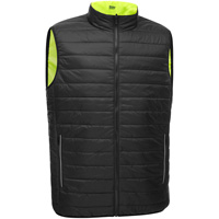 Bisley&reg; X-Back Reversible Puffer Vest, High Visibility Lime-Yellow, Small, Polyester Ottawa Fastener Supply