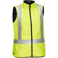 Bisley&reg; X-Back Women's Contoured Reversible Puffer Vest, High Visibility Lime-Yellow, Small, Polyester Ottawa Fastener Supply