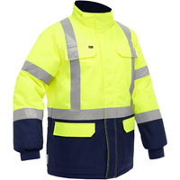 Bisley&reg; X-Back Extreme Cold Jacket with Navy Bottom, Polyester, High Visibility Lime-Yellow, Small Ottawa Fastener Supply