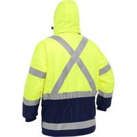 Bisley&reg; X-Back Extreme Cold Jacket with Navy Bottom, Polyester, High Visibility Lime-Yellow, Small Ottawa Fastener Supply