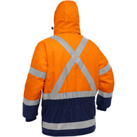 Bisley&reg; X-Back Extreme Cold Jacket with Navy Bottom, Polyester, High Visibility Orange, Small Ottawa Fastener Supply