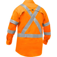 Bisley&reg; X-Back Women's Long Sleeve Work Shirt with X-Airflow, Poly-Cotton, Small, High Visibility Orange Ottawa Fastener Supply