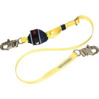 Adjustable Web Shock-Absorbing Lanyard, 6', Snap Hook Center, Snap Hook Leg Ends, Polyester Ottawa Fastener Supply