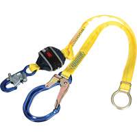 Tie-Back Web Shock-Absorbing Lanyard, 6', Rebar Hook Center, Snap Hook Leg Ends, Polyester Ottawa Fastener Supply