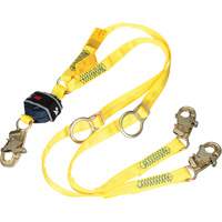 Twin-Leg Tie-Back Web Shock-Absorbing Lanyard, 6', Snap Hook Center, Snap Hook Leg Ends, Polyester Ottawa Fastener Supply