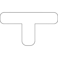 Durastripe X-TREME DuraT arrondi, T, 7" lo x 4" la, Blanc, Vinyle Ottawa Fastener Supply