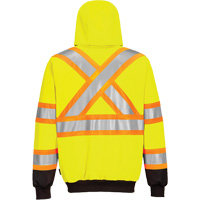 Contrast-Striped Safety Hoodie, Small, Black/High Visibility Lime-Yellow Ottawa Fastener Supply