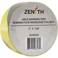 Aisle Marking Tape, 2" x 108', PVC, Noir et jaune Ottawa Fastener Supply