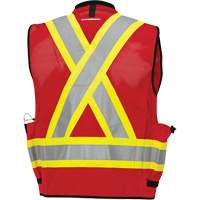 6678 High-Visibility Antimicrobial Mesh-Back Surveyor Vest, Red, Small, Polyester Ottawa Fastener Supply