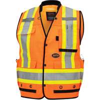 6680 High-Visibility Antimicrobial Mesh-Back Surveyor Vest, High Visibility Orange, Small, Polyester Ottawa Fastener Supply