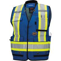 6681 High-Visibility Antimicrobial Mesh-Back Surveyor Vest, Royal Blue, Small, Polyester Ottawa Fastener Supply