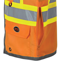 Pioneer Mesh Back Zip Front Surveyor Safety Vest, High Visibility Orange, Small, Polyester Ottawa Fastener Supply