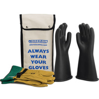 Class 1 Rubber Electrical Glove Kit, 8, 14" L, 37 cal/cm², NFPA 70E Ottawa Fastener Supply