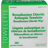 Serviette au chlorure de benzalkonium BZK, Serviette, Antiseptique Ottawa Fastener Supply