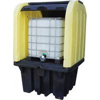 Yellow Roll Top Hardcover Spill Pallet with Drain, 65" L x 65" W x 101" H, 5000 lbs. Load Capacity Ottawa Fastener Supply