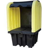 Yellow Roll Top Hardcover Spill Pallet with Drain, 65" L x 65" W x 101" H, 5000 lbs. Load Capacity Ottawa Fastener Supply