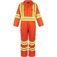 High-Visibility Unlined Coveralls, Small, High Visibility Orange Ottawa Fastener Supply