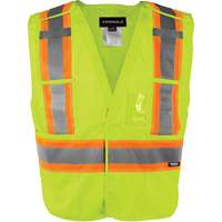 High-Visibility 5-Point Tear Away Vest, High Visibility Orange, Medium/Small, Polyester Ottawa Fastener Supply
