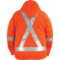 High-Visibility Wind Resistant Zip-Front Sweatshirt with DetachableHood, Men's, Small, High Visibility Orange, 27.7 cal/cm² Ottawa Fastener Supply