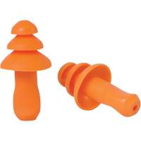 Bouchons d'oreilles r&eacute;utilisable &agrave; triple bride en TPR orange SEALTEC TipGrip, Sans cordon, Vrac - Boîte, 26 dB dB NRR, Taille unique Ottawa Fastener Supply