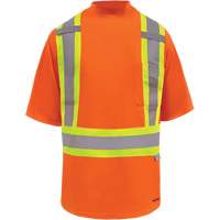 T-shirt de s&eacute;curit&eacute; doubl&eacute; de bambou Viking, Polyester, Petit, Orange haute visibilit&eacute; Ottawa Fastener Supply