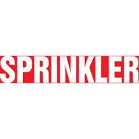 "Sprinkler" Pipe Marker, Self-Adhesive, 1" H x 8" W, White on Red Ottawa Fastener Supply