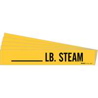 Marqueurs de tuyau LB. Steam, Autocollant, 2-1/4" h x 2-3/4" la, Noir sur jaune Ottawa Fastener Supply