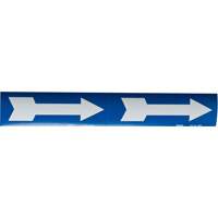 Arrow Pipe Markers, Self-Adhesive, 4" H x 12" W, White on Blue Ottawa Fastener Supply