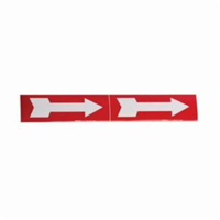 Arrow Pipe Markers, Self-Adhesive, 2-1/4" H x 7" W, White on Red SI721 | Ottawa Fastener Supply