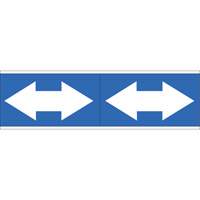 Dual Direction Arrow Pipe Markers, Self-Adhesive, 2-1/4" H x 7" W, White on Blue SI727 | Ottawa Fastener Supply