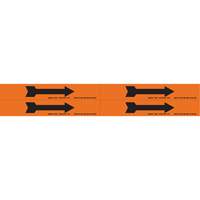 Arrow Pipe Markers, Self-Adhesive, 1-1/8" H x 7" W, Black on Orange SI734 | Ottawa Fastener Supply