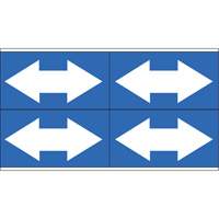 Dual Direction Arrow Pipe Markers, Self-Adhesive, 1-1/8" H x 7" W, White on Blue Ottawa Fastener Supply