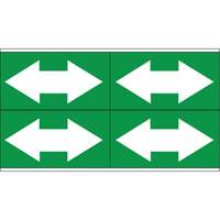 Dual Direction Arrow Pipe Markers, Self-Adhesive, 1-1/8" H x 7" W, White on Green Ottawa Fastener Supply
