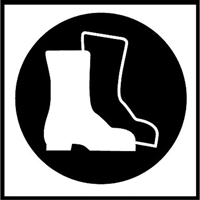 Right to Know Pictogram Labels -Boots, Vinyl, Sheet, 5/8" L x 3/4" W Ottawa Fastener Supply