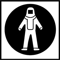 Right to Know Pictogram Labels - Full Protection Suit, Vinyl, Sheet, 5/8" L x 3/4" W Ottawa Fastener Supply