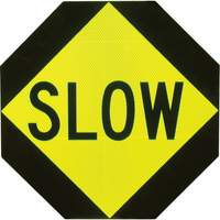 Double-Sided "Stop/Slow" Traffic Control Sign, 18" x 18", Aluminum, English Ottawa Fastener Supply
