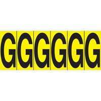 Individual Adhesive Letter Markers, G, 2-15/16" H, Black on Yellow Ottawa Fastener Supply