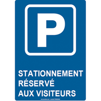 Reserved Parking Sign, 14" x 10", Aluminum, French with Pictogram Ottawa Fastener Supply