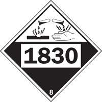 1830 Sulphuric Acid Corrosive Materials TDG Placard, Plastic SS839 | Ottawa Fastener Supply