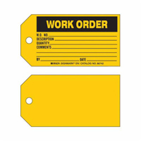 &eacute;tiquette Work Order, Papier, 5-3/4" la x 3" h, Anglais Ottawa Fastener Supply