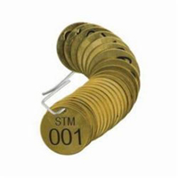 &eacute;tiquettes num&eacute;rot&eacute;es pour vannes STM, # 001-025, Laiton, 1,5" dia. Ottawa Fastener Supply